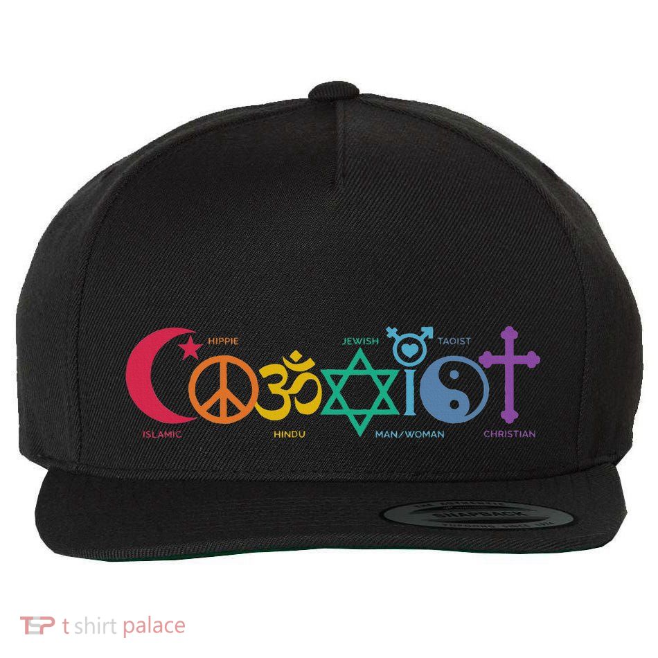 Coexist Peace Religion Equality Rights Humanity Spirituality Wool Snapback Cap