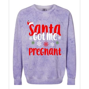 Christmas Pregnancy Santa Got Me Pregnant Gift Colorblast Crewneck Sweatshirt