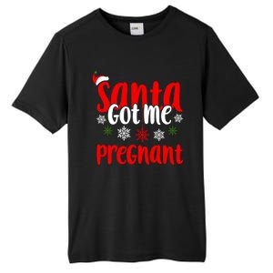 Christmas Pregnancy Santa Got Me Pregnant Gift Tall Fusion ChromaSoft Performance T-Shirt