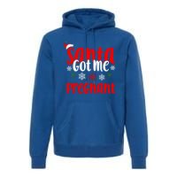 Christmas Pregnancy Santa Got Me Pregnant Gift Premium Hoodie