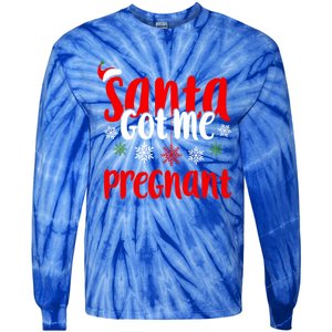 Christmas Pregnancy Santa Got Me Pregnant Gift Tie-Dye Long Sleeve Shirt