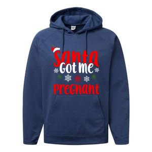 Christmas Pregnancy Santa Got Me Pregnant Gift Performance Fleece Hoodie