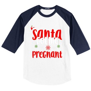 Christmas Pregnancy Santa Got Me Pregnant Gift Baseball Sleeve Shirt