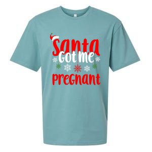 Christmas Pregnancy Santa Got Me Pregnant Gift Sueded Cloud Jersey T-Shirt