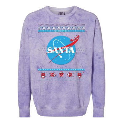 Cool Pixle S.A.N.T.A Take Off Holiday Christmas Sweater Colorblast Crewneck Sweatshirt