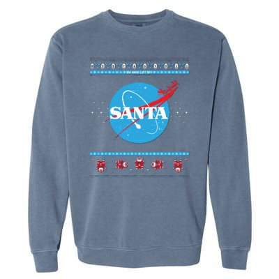 Cool Pixle S.A.N.T.A Take Off Holiday Christmas Sweater Garment-Dyed Sweatshirt