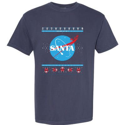 Cool Pixle S.A.N.T.A Take Off Holiday Christmas Sweater Garment-Dyed Heavyweight T-Shirt