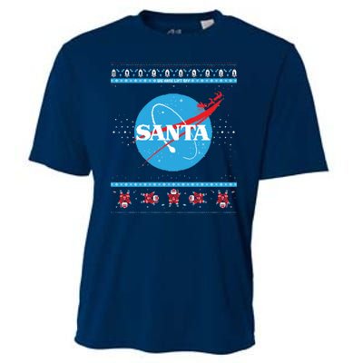 Cool Pixle S.A.N.T.A Take Off Holiday Christmas Sweater Cooling Performance Crew T-Shirt