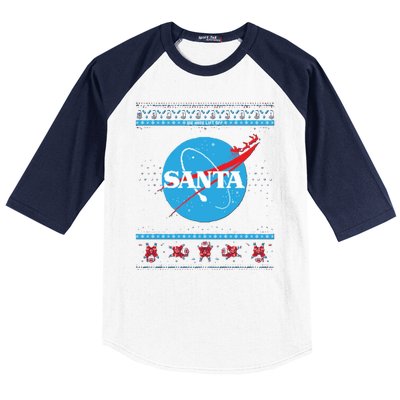 Cool Pixle S.A.N.T.A Take Off Holiday Christmas Sweater Baseball Sleeve Shirt