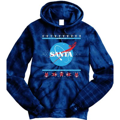 Cool Pixle S.A.N.T.A Take Off Holiday Christmas Sweater Tie Dye Hoodie