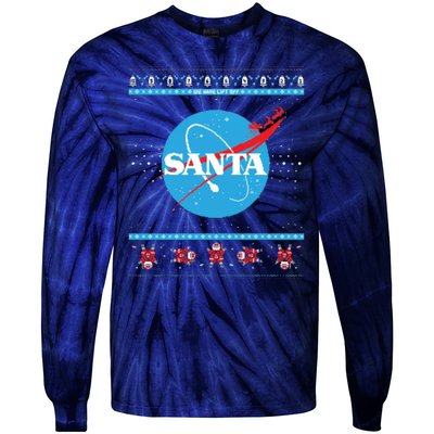 Cool Pixle S.A.N.T.A Take Off Holiday Christmas Sweater Tie-Dye Long Sleeve Shirt