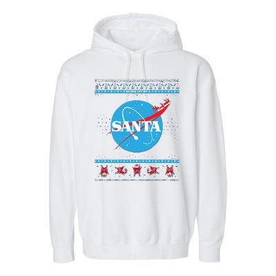 Cool Pixle S.A.N.T.A Take Off Holiday Christmas Sweater Garment-Dyed Fleece Hoodie