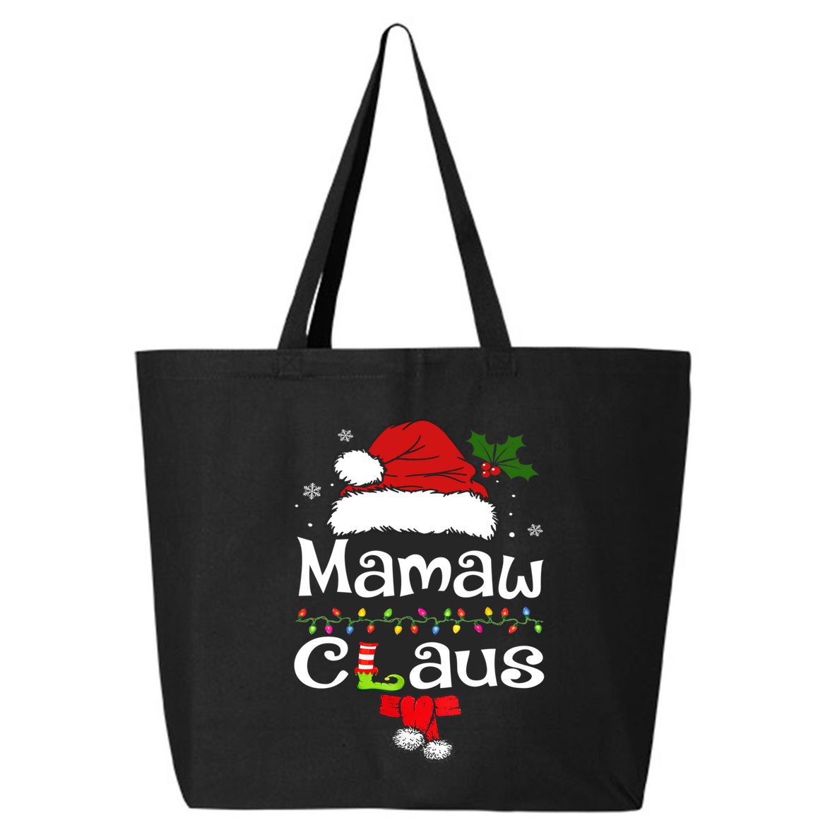 Christmas Pajamas Santa Claus Xmas Funny Gift Mamaw Claus Gift 25L Jumbo Tote