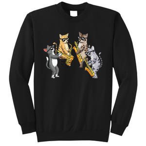 Cats Playing Saxophone Jazz Sax Musician Saxophonist Sweatshirt