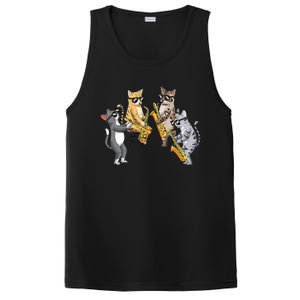 Cats Playing Saxophone Jazz Sax Musician Saxophonist PosiCharge Competitor Tank