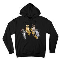 Cats Playing Saxophone Jazz Sax Musician Saxophonist Tall Hoodie