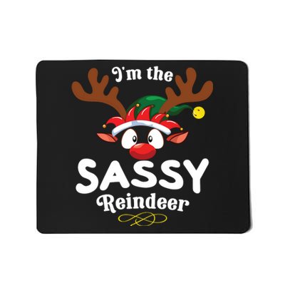 Christmas Pjs Sassy Xmas Reindeer Matching Mousepad