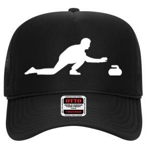 Curling Patent Stone High Crown Mesh Back Trucker Hat