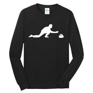 Curling Patent Stone Tall Long Sleeve T-Shirt