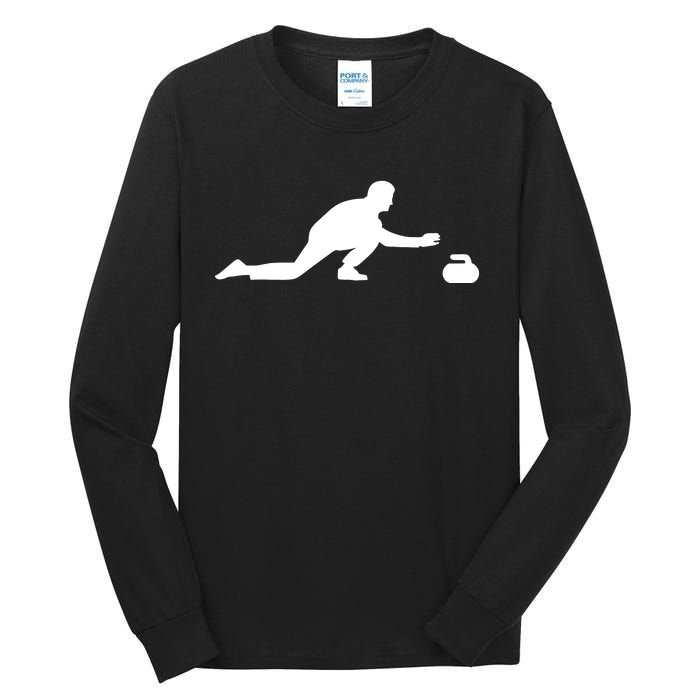 Curling Patent Stone Tall Long Sleeve T-Shirt