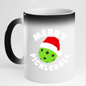 Christmas Pickleball Santa Hat Pickleball Player Xmas Gift 11oz Black Color Changing Mug