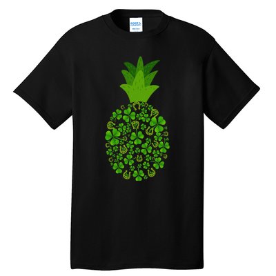 Cute Pineapple Shamrock Leaf Clover Saint Patrick's Day Tall T-Shirt