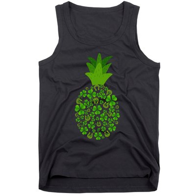 Cute Pineapple Shamrock Leaf Clover Saint Patrick's Day Tank Top