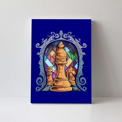 Chess Pieces Stained Glass Artwork Unique Chess Player Board Meaningful Gift Canvas