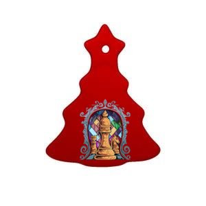 Chess Pieces Stained Glass Artwork Unique Chess Player Board Meaningful Gift Ceramic Tree Ornament