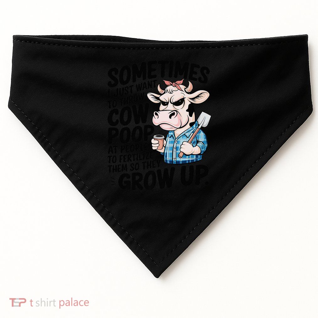Cow Poop Saying Sarcastic Farm Animal Sassy Farmer USA-Made Doggie Bandana