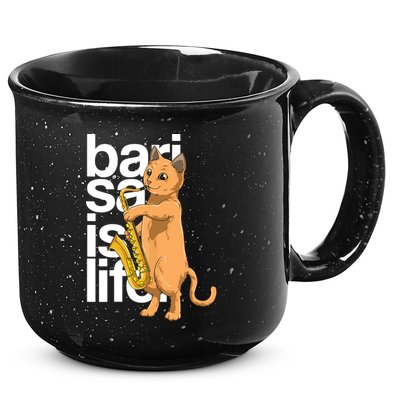 Cat Playing Saxophone Cat Jazz Sax Saxophonist Cat Musician 15oz Campfire Ceramic Mug