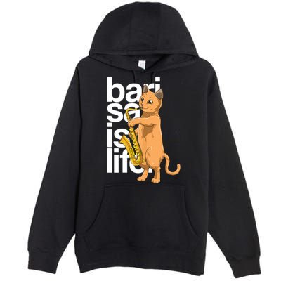 Cat Playing Saxophone Cat Jazz Sax Saxophonist Cat Musician Premium Pullover Hoodie