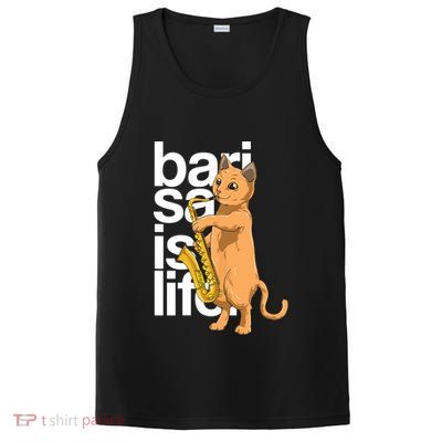 Cat Playing Saxophone Cat Jazz Sax Saxophonist Cat Musician PosiCharge Competitor Tank