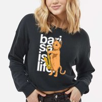 Cat Playing Saxophone Cat Jazz Sax Saxophonist Cat Musician Cropped Pullover Crew