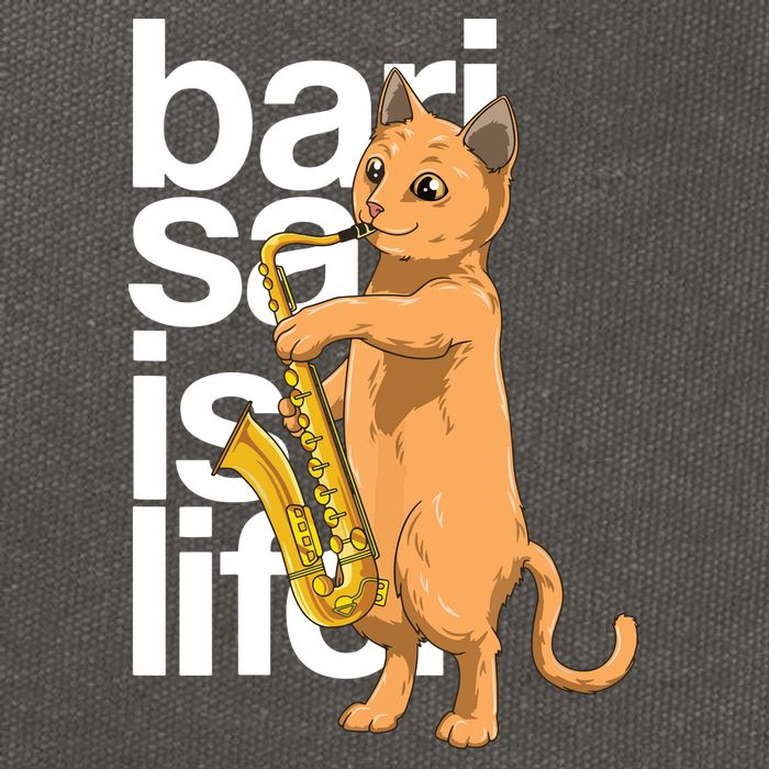 Cat Playing Saxophone Cat Jazz Sax Saxophonist Cat Musician Cotton Canvas Backpack