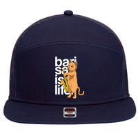 Cat Playing Saxophone Cat Jazz Sax Saxophonist Cat Musician 7 Panel Mesh Trucker Snapback Hat