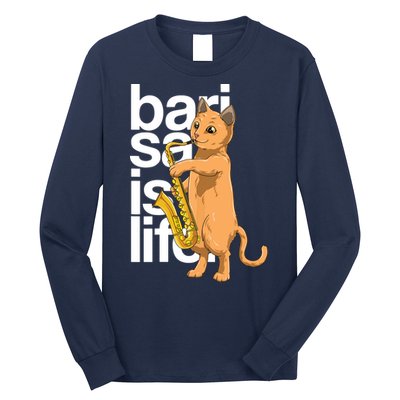 Cat Playing Saxophone Cat Jazz Sax Saxophonist Cat Musician Long Sleeve Shirt