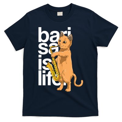 Cat Playing Saxophone Cat Jazz Sax Saxophonist Cat Musician T-Shirt