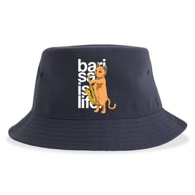 Cat Playing Saxophone Cat Jazz Sax Saxophonist Cat Musician Sustainable Bucket Hat