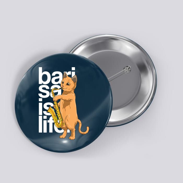 Cat Playing Saxophone Cat Jazz Sax Saxophonist Cat Musician Button