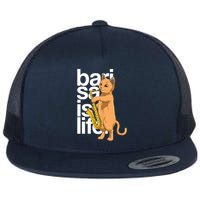 Cat Playing Saxophone Cat Jazz Sax Saxophonist Cat Musician Flat Bill Trucker Hat