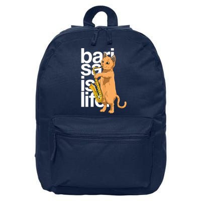 Cat Playing Saxophone Cat Jazz Sax Saxophonist Cat Musician 16 in Basic Backpack