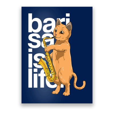 Cat Playing Saxophone Cat Jazz Sax Saxophonist Cat Musician Poster