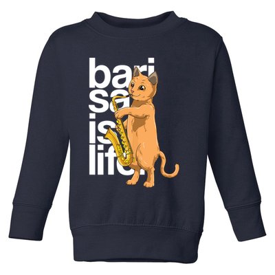 Cat Playing Saxophone Cat Jazz Sax Saxophonist Cat Musician Toddler Sweatshirt