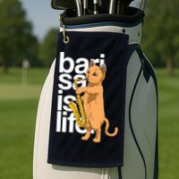 Cat Playing Saxophone Cat Jazz Sax Saxophonist Cat Musician Golf Towel