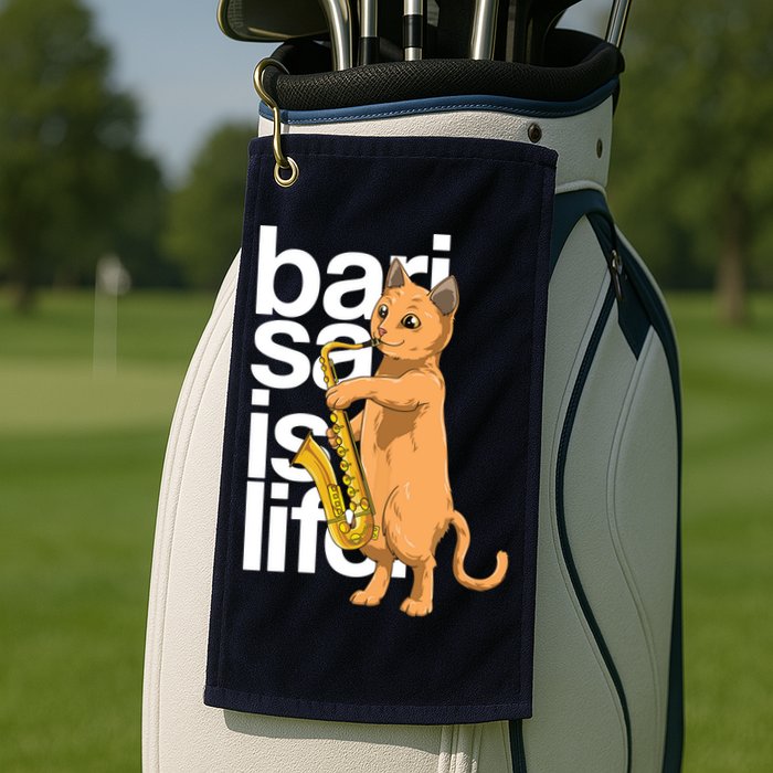 Cat Playing Saxophone Cat Jazz Sax Saxophonist Cat Musician Golf Towel