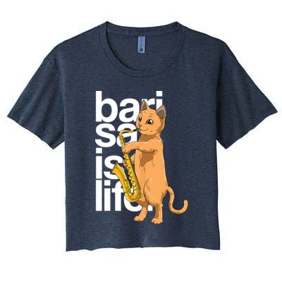 Cat Playing Saxophone Cat Jazz Sax Saxophonist Cat Musician Crop Top