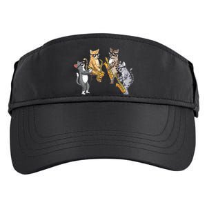 Cats Playing Saxophone Jazz Sax Musician Saxophonist Adult Drive Performance Visor