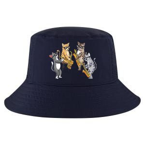 Cats Playing Saxophone Jazz Sax Musician Saxophonist Cool Comfort Performance Bucket Hat