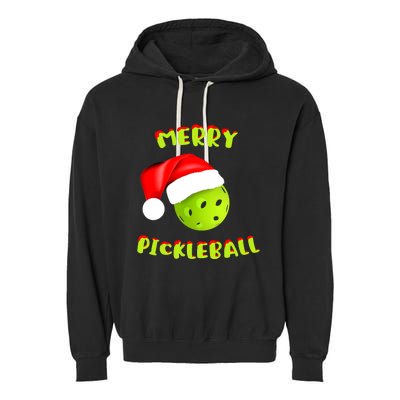 Christmas Pickleball Santa Hat Pickleball Player Winter Dink Garment-Dyed Fleece Hoodie